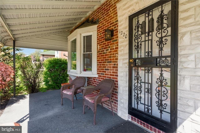 view of patio with a porch