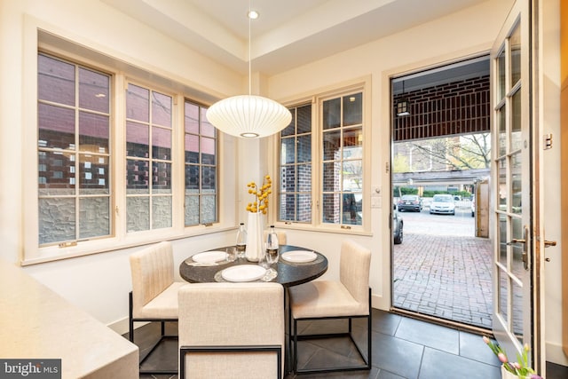 view of tiled dining space
