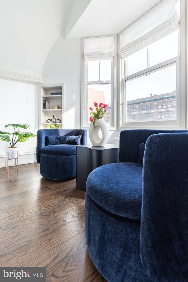 sitting room featuring wood finished floors