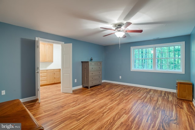 12868 Paddle Wheel Ct, Manassas, VA 20112 - unfurnished bedroom featuring light wood finished floors, baseboards, and a ceiling fan