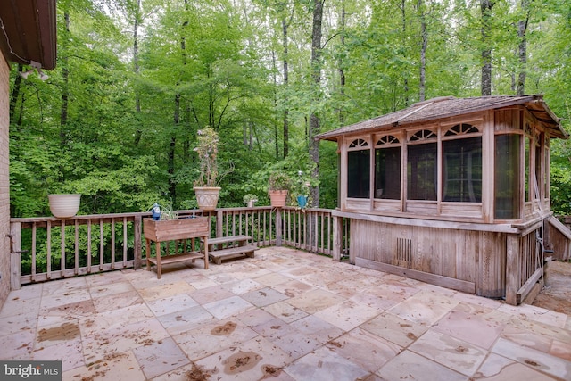 12868 Paddle Wheel Ct, Manassas, VA 20112 - view of patio featuring a wooded view