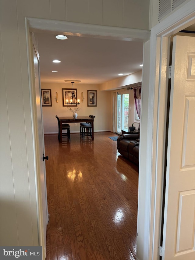 8549 Stonewall Rd, Manassas, VA 20110 - dining space with dark wood-style flooring, visible vents, and recessed lighting