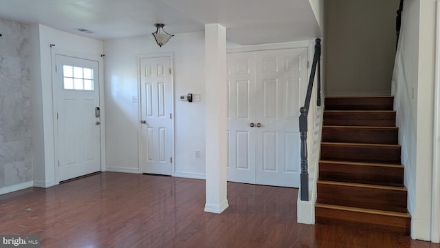 14743 Tamarack Pl, Woodbridge, VA 22191 - entrance foyer featuring stairs and wood finished floors