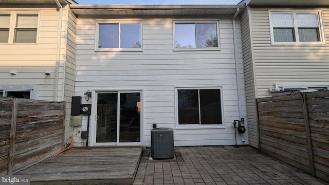 14743 Tamarack Pl, Woodbridge, VA 22191 - back of house with a fenced backyard, a wooden deck, and a patio area
