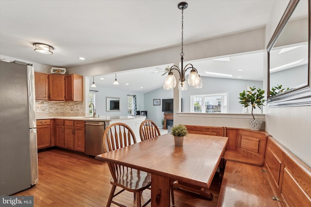 113 Winchester Way, Harleysville, PA 19438 - dining area featuring vaulted ceiling and hardwood / wood-style flooring
