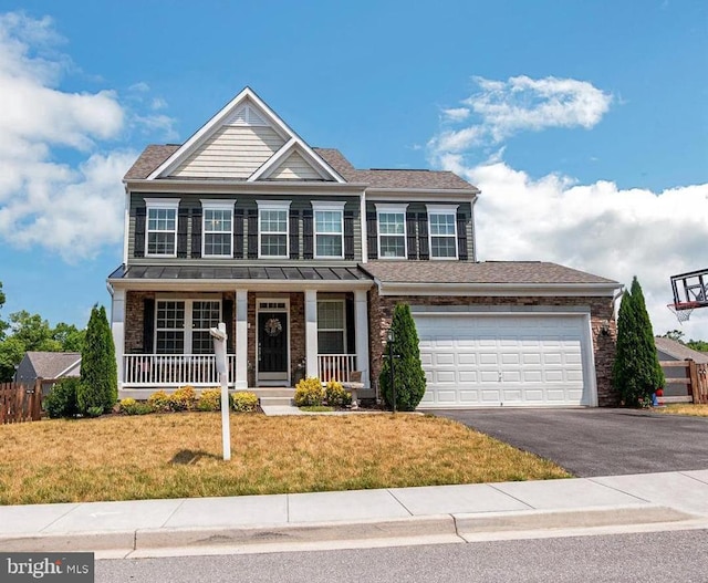 161 Stonecrest Cir, Keedysville, MD 21756 - view of front of home with driveway, a porch, and a front yard