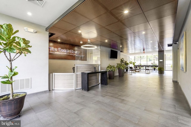 welcome area featuring visible vents