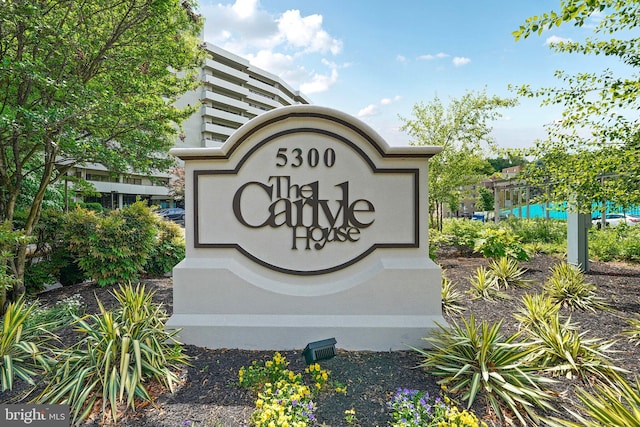 view of community sign
