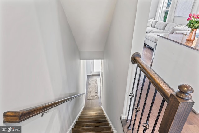 6101 Enquirer St, Hyattsville, MD 20782 - stairs with wood finished floors and baseboards
