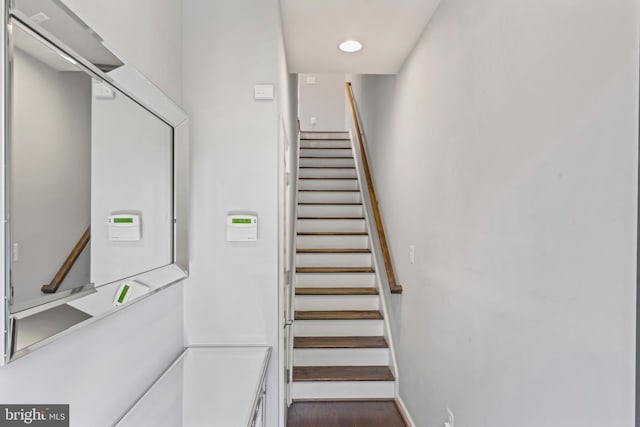 6101 Enquirer St, Hyattsville, MD 20782 - staircase with wood finished floors and baseboards