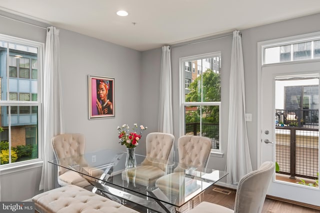 6101 Enquirer St, Hyattsville, MD 20782 - dining room with wood finished floors and recessed lighting