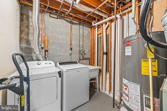 565 W Diamond Ave Unit 27, Gaithersburg, MD 20877 - washroom with washing machine and dryer and water heater