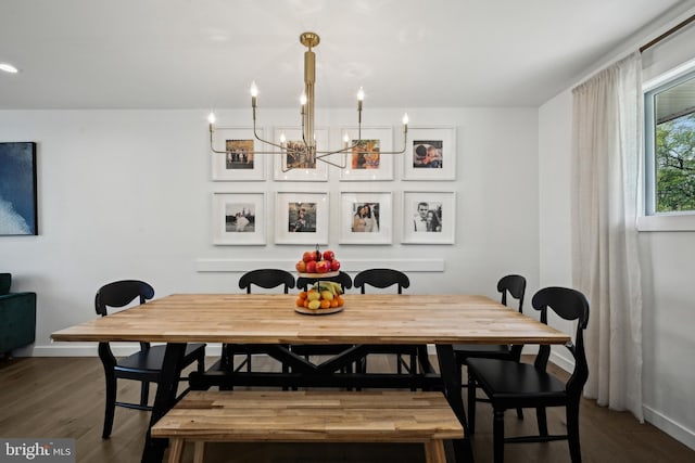 48 Evergreen Ln, Burlington, NJ 08016 - dining area with an inviting chandelier, baseboards, and wood finished floors