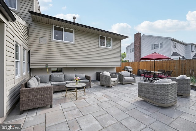 48 Evergreen Ln, Burlington, NJ 08016 - view of patio with central AC unit, outdoor lounge area, fence, and outdoor dining space