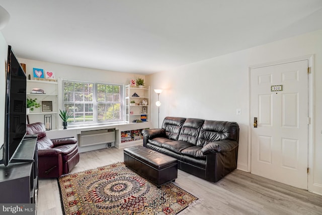 living room featuring light wood-style floors