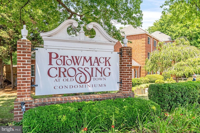 view of community sign