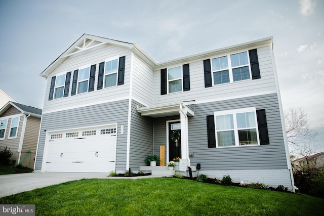 300 Coville St, Middletown, VA 22645 - view of front facade featuring an attached garage, concrete driveway, and a front yard