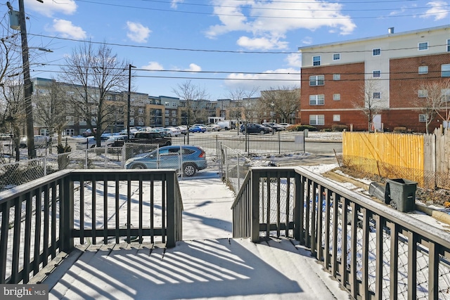wooden terrace with fence