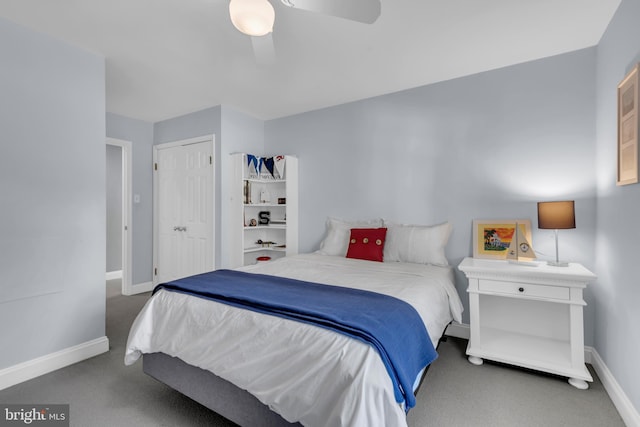 302 Maple Ln, Severna Park, MD 21146 - bedroom featuring carpet flooring, baseboards, and ceiling fan