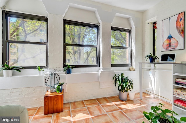 interior space with tile patterned floors