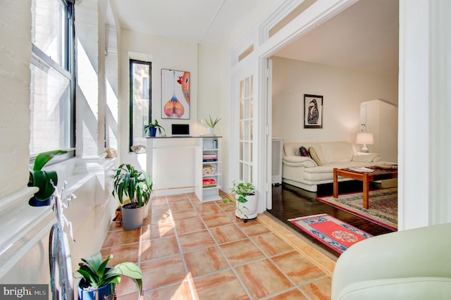 living area featuring a wealth of natural light