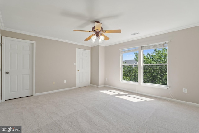 20583 Snowshoe Sq Unit 301, Ashburn, VA 20147 - unfurnished bedroom with crown molding, baseboards, carpet floors, and a ceiling fan