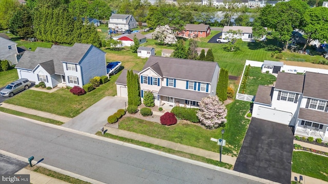 aerial view featuring a residential view
