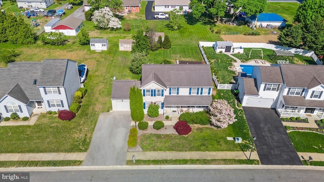 birds eye view of property featuring a residential view
