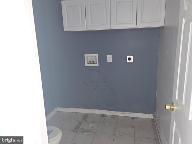 laundry room featuring electric dryer hookup, baseboards, and hookup for a washing machine