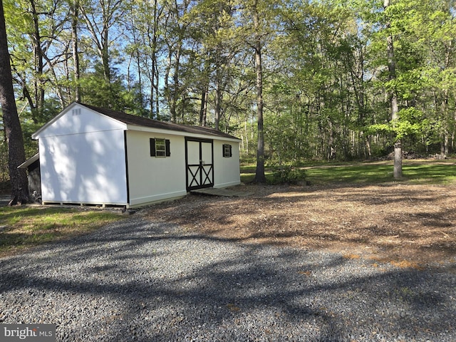 view of shed
