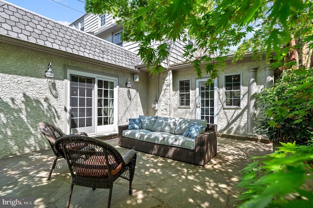 view of patio with an outdoor living space