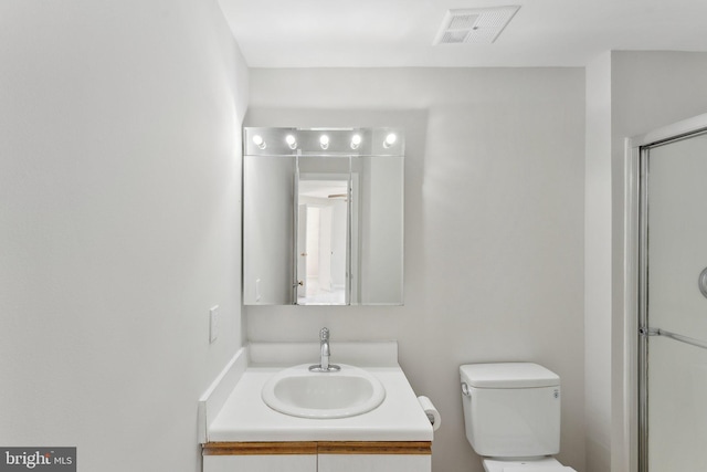 4411 Pembrook Village Dr Unit 101, Alexandria, VA 22309 - bathroom featuring visible vents, an enclosed shower, toilet, and vanity