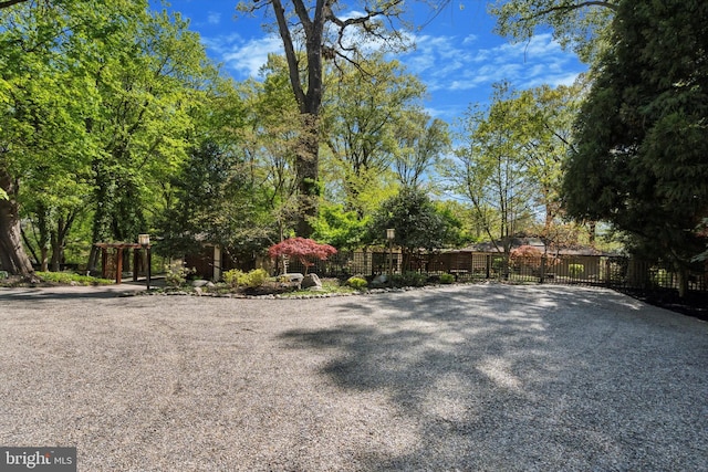 view of yard featuring fence