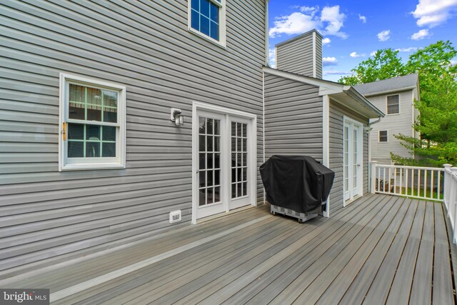 deck with a grill