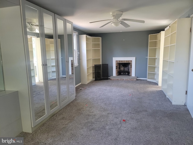 5895 Tibby Rd, Bensalem, PA 19020 - unfurnished living room with a ceiling fan and carpet