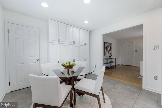 817 Golden Arrow St, Great Falls, VA 22066 - dining area with light tile patterned floors, recessed lighting, and baseboards