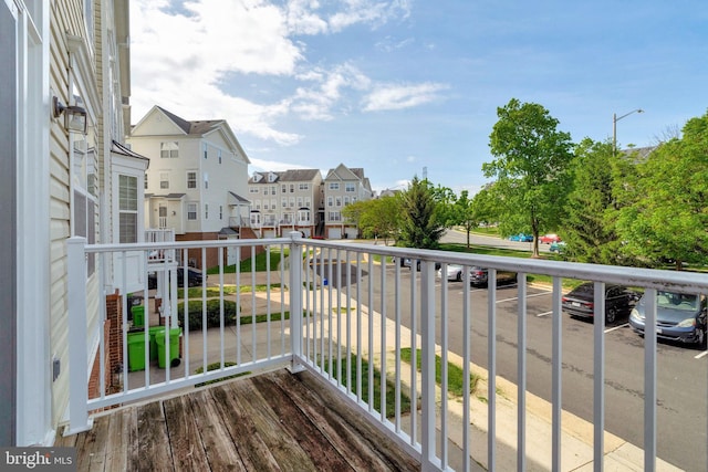 balcony featuring a residential view