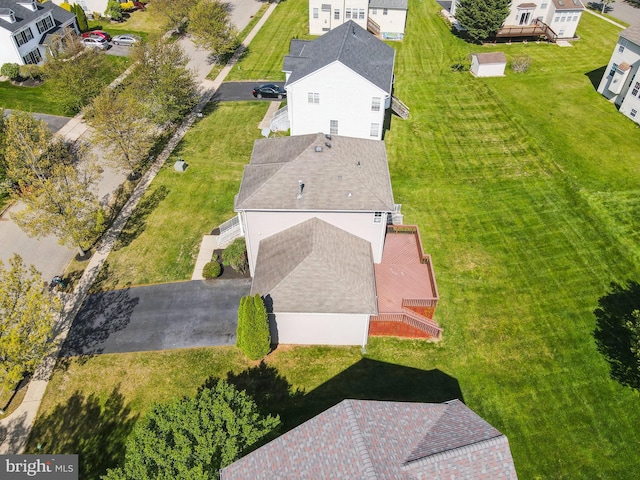 bird's eye view featuring a residential view