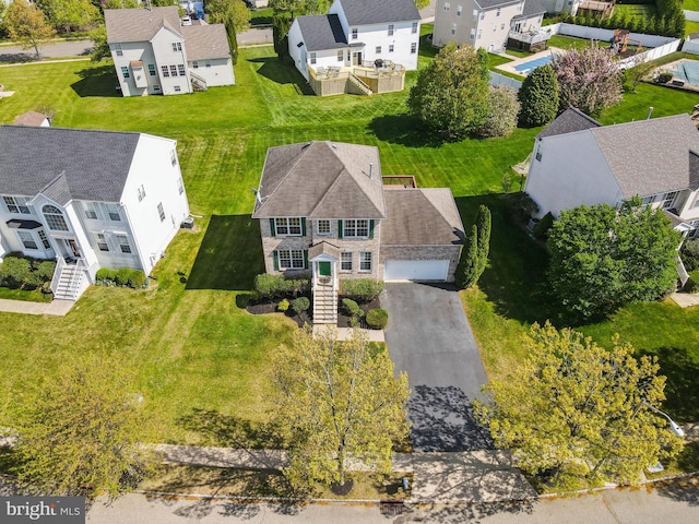 drone / aerial view featuring a residential view