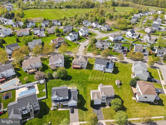 drone / aerial view featuring a residential view