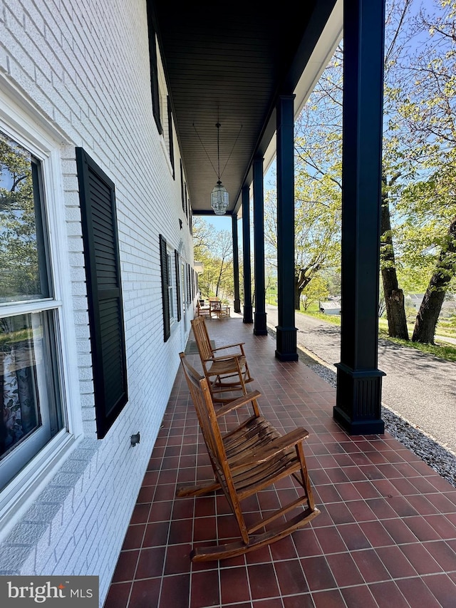 view of patio with a porch