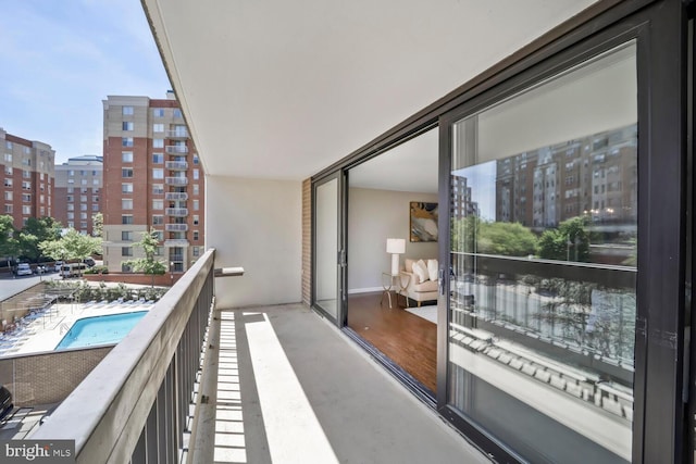 balcony with a view of city