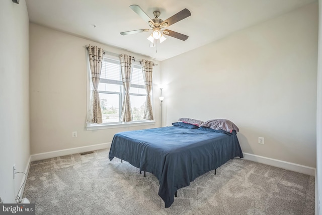 22528 Wilson View Ter, Ashburn, VA 20148 - bedroom featuring baseboards, carpet flooring, a ceiling fan, and visible vents