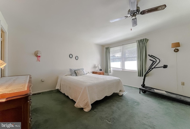 2422 Pinefield Rd, Waldorf, MD 20601 - bedroom with a ceiling fan, baseboards, and dark carpet