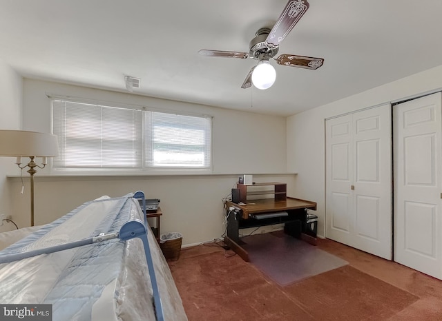2422 Pinefield Rd, Waldorf, MD 20601 - bedroom with a ceiling fan, carpet, a closet, and visible vents