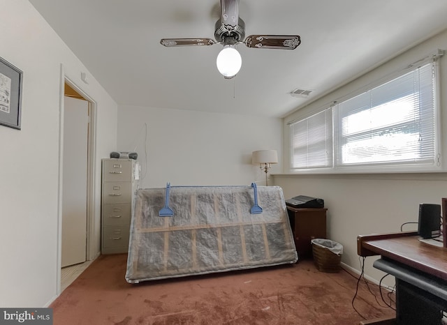 2422 Pinefield Rd, Waldorf, MD 20601 - carpeted bedroom with baseboards, a ceiling fan, and visible vents