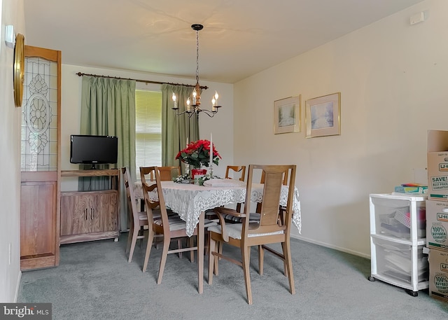 2422 Pinefield Rd, Waldorf, MD 20601 - carpeted dining area with a notable chandelier