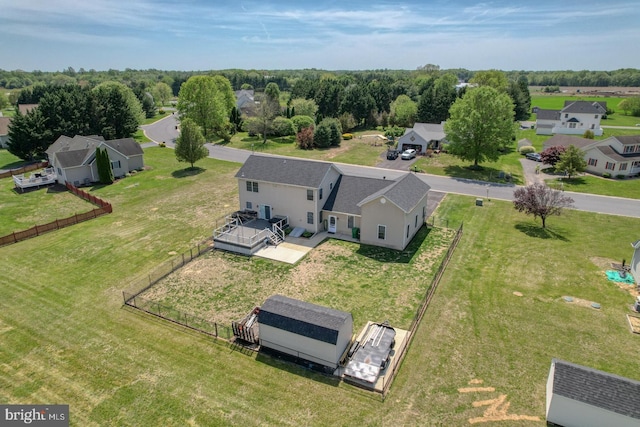 drone / aerial view with a residential view