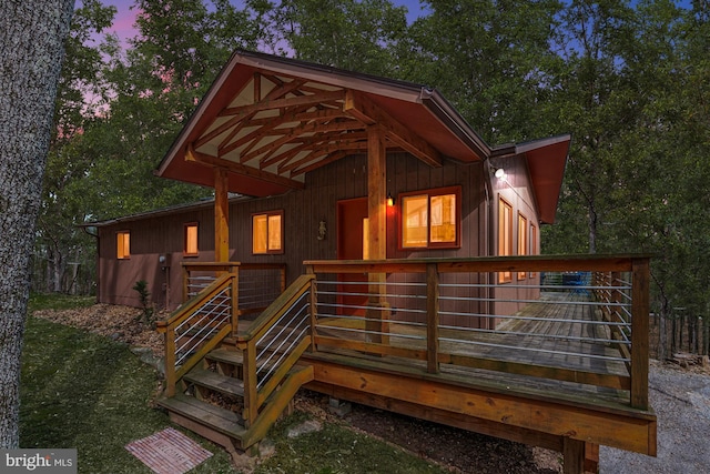 296 Mountainside Rd, Berkeley Springs, WV 25411 - rear view of property featuring a deck