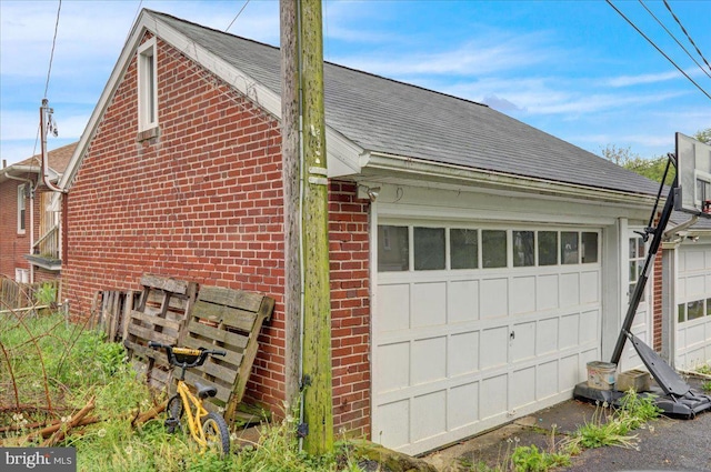 view of garage